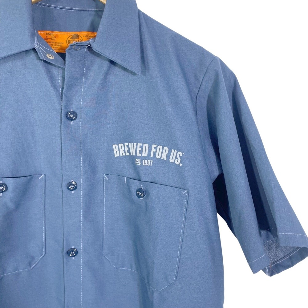 Red Kap‎ Founders Brewing Mechanic Work Shirt Button Up Men's S Short Sleeve - Picture 6 of 12